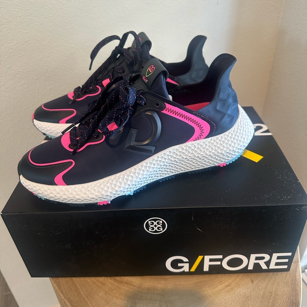 G/FORE MG4X2 Women’s Golf Shoes in Navy and Pink - Picture 2 of 4